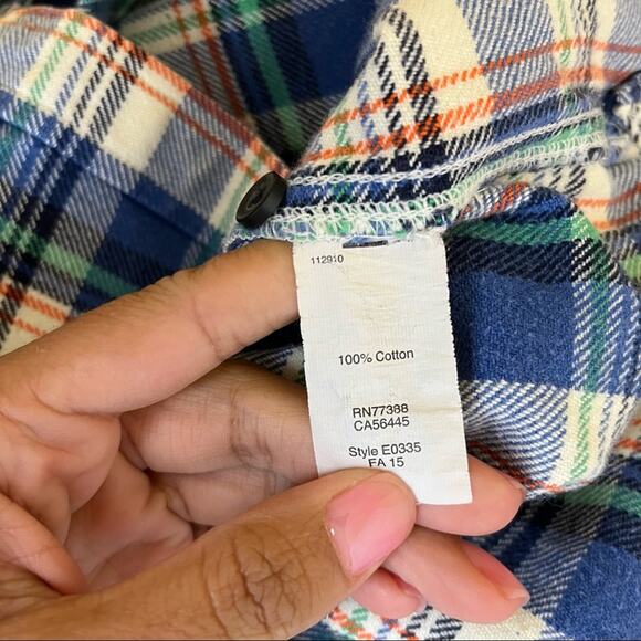 Madewell Plaid Button Front Top XS Long Sleeve - Picture 7 of 7